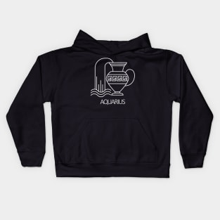 Aquarius Zodiac Sign - White Kids Hoodie